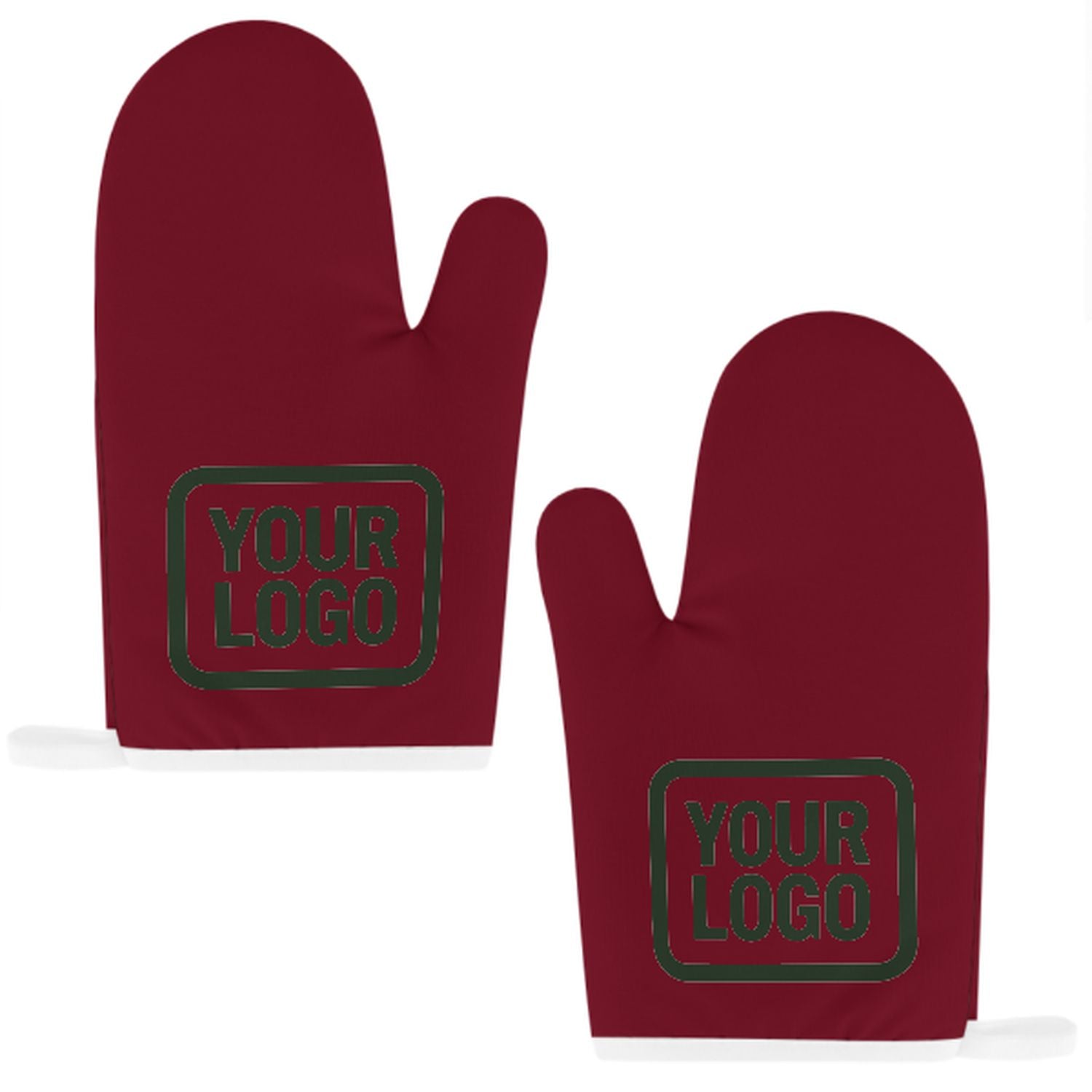 Maßgeschneidertes Karmesinrot  Tannengrün Topfhandschuh Set – 2-teilig