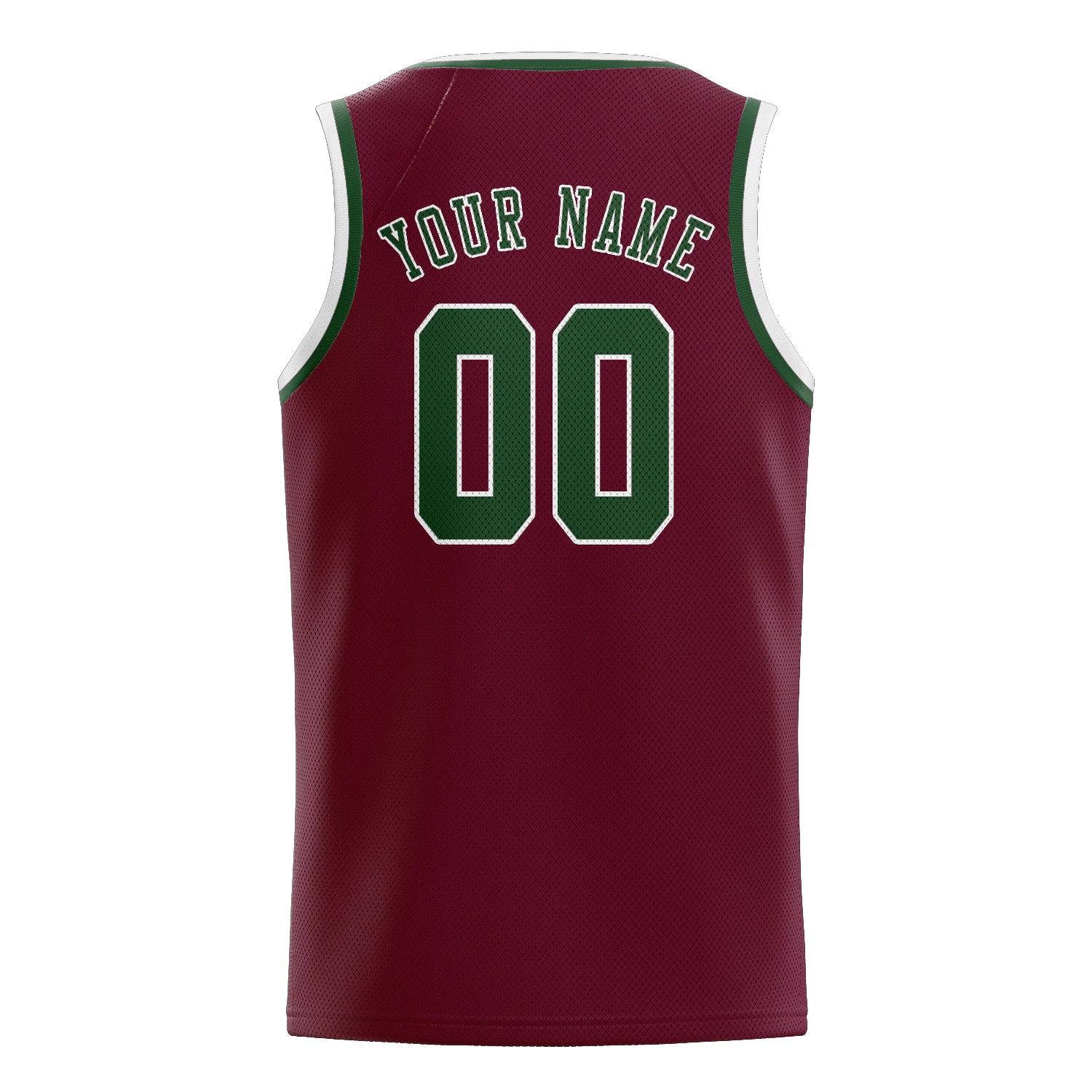 Benutzerdefiniertes Professionelles Karmesinrot Tannengrün Basketballtrikot