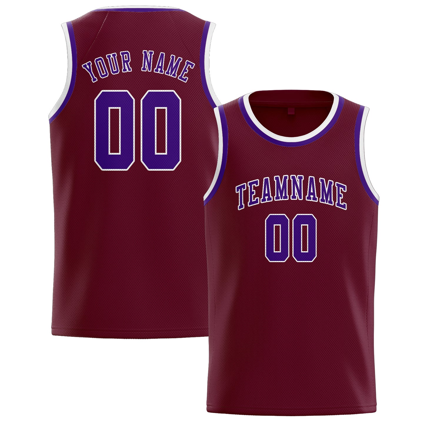 Benutzerdefiniertes Professionelles Karmesinrot Lila Basketballtrikot