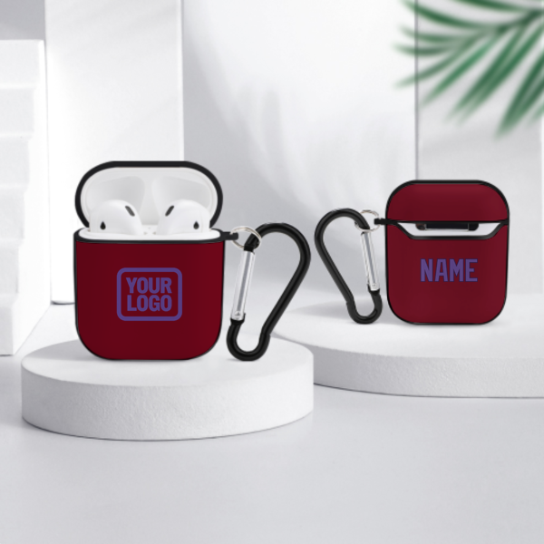 Maßgeschneidertes Karmesinrot Lavendel AirPods-Hülle