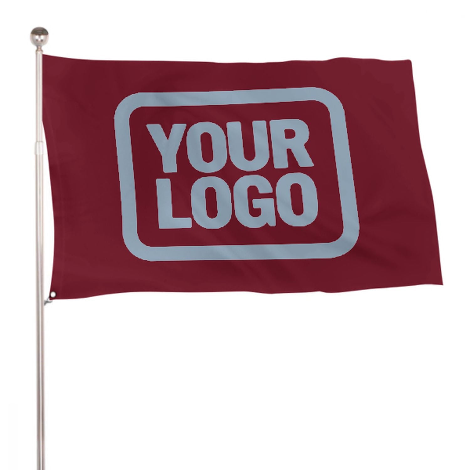 Maßgeschneidertes Karmesinrot Hellblau Flagge