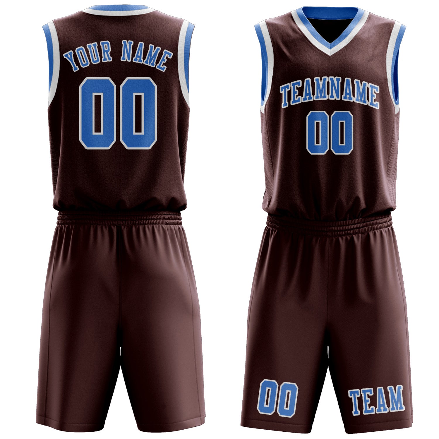 Benutzerdefiniertes Professionelles Karmesinrot Hellblau Basketballtrikot-Set