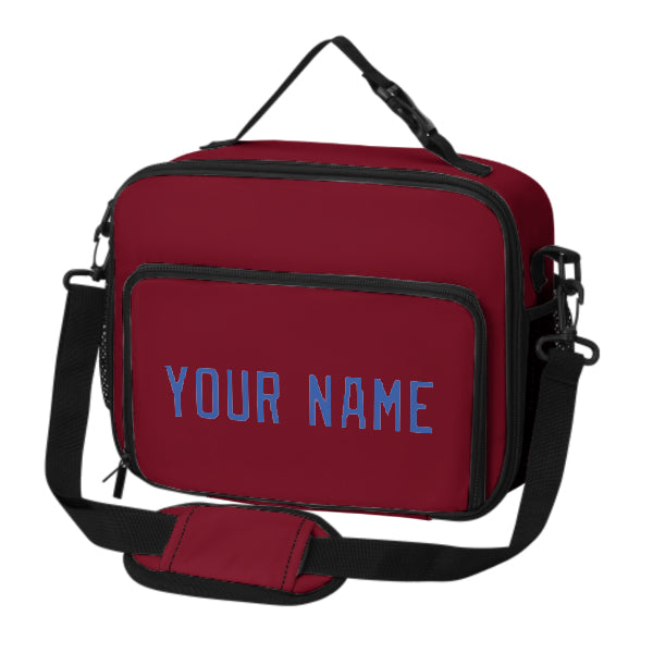 Maßgeschneidertes Karmesinrot Sky Blue Lunch-Tasche