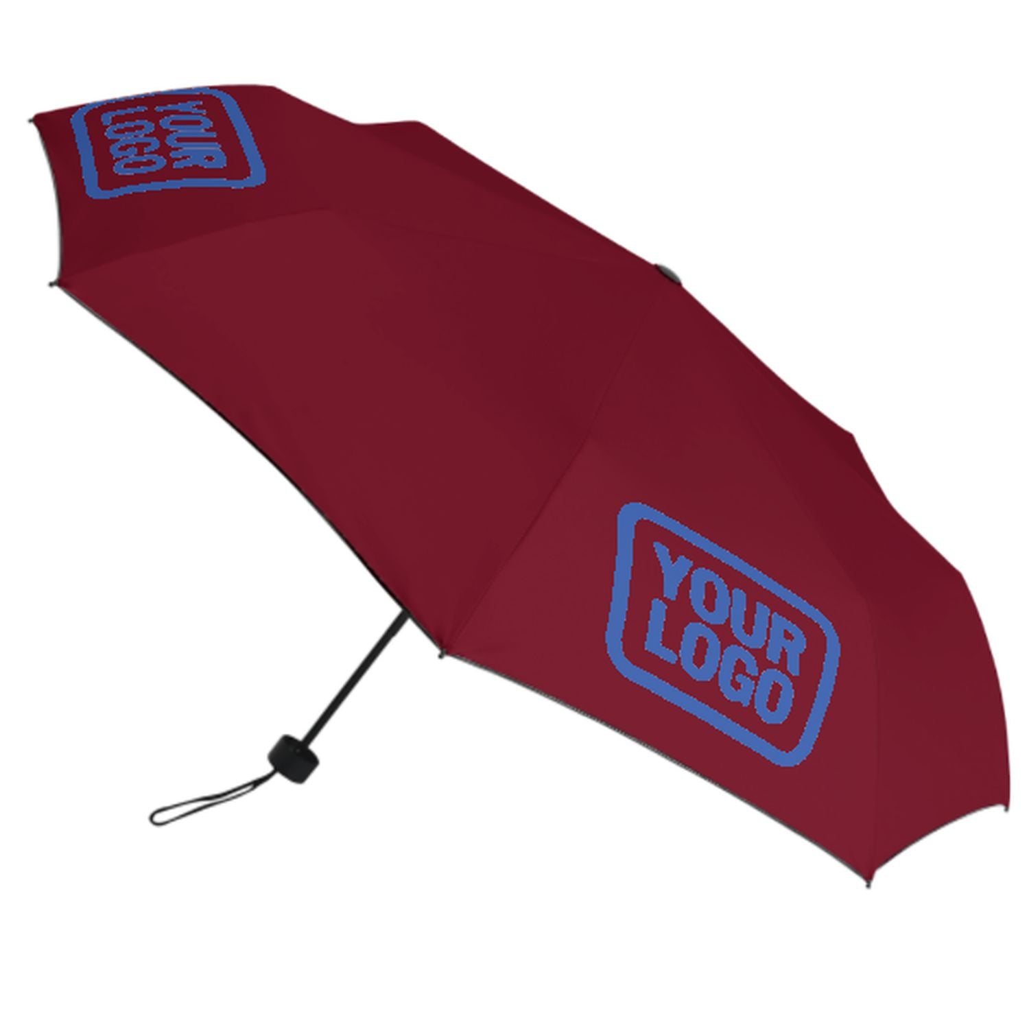 Maßgeschneidertes Karmesinrot Himmelblau Automatik-Regenschirm