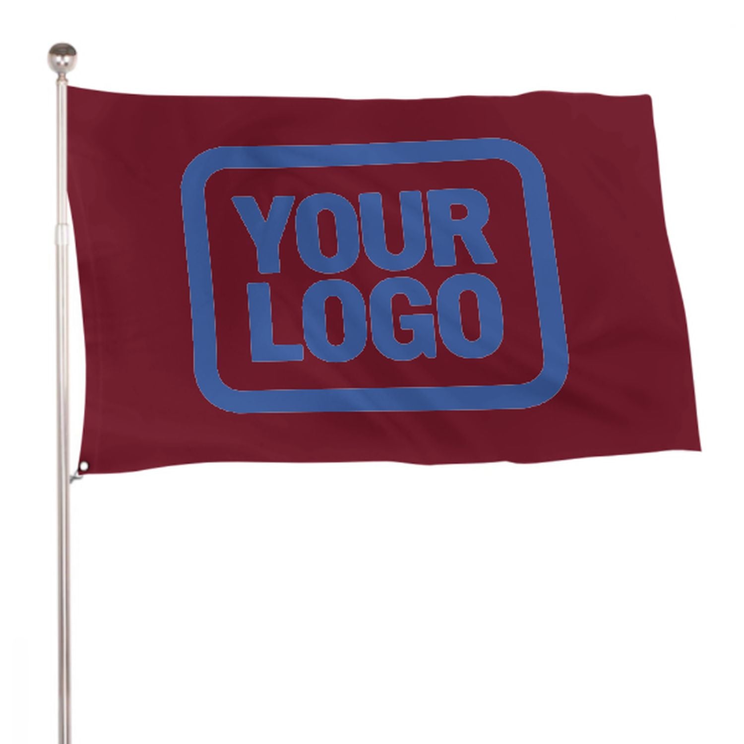 Maßgeschneidertes Karmesinrot Himmelblau Flagge