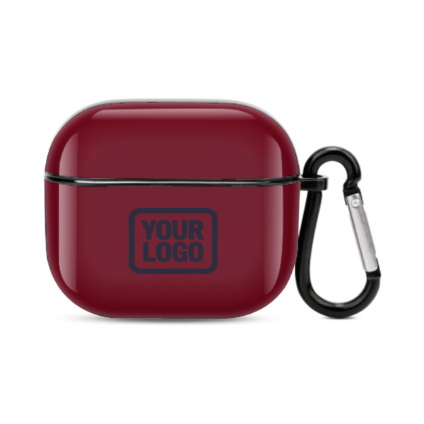 Maßgeschneidertes Karmesinrot Stahlblau AirPods-Hülle (3. Generation)