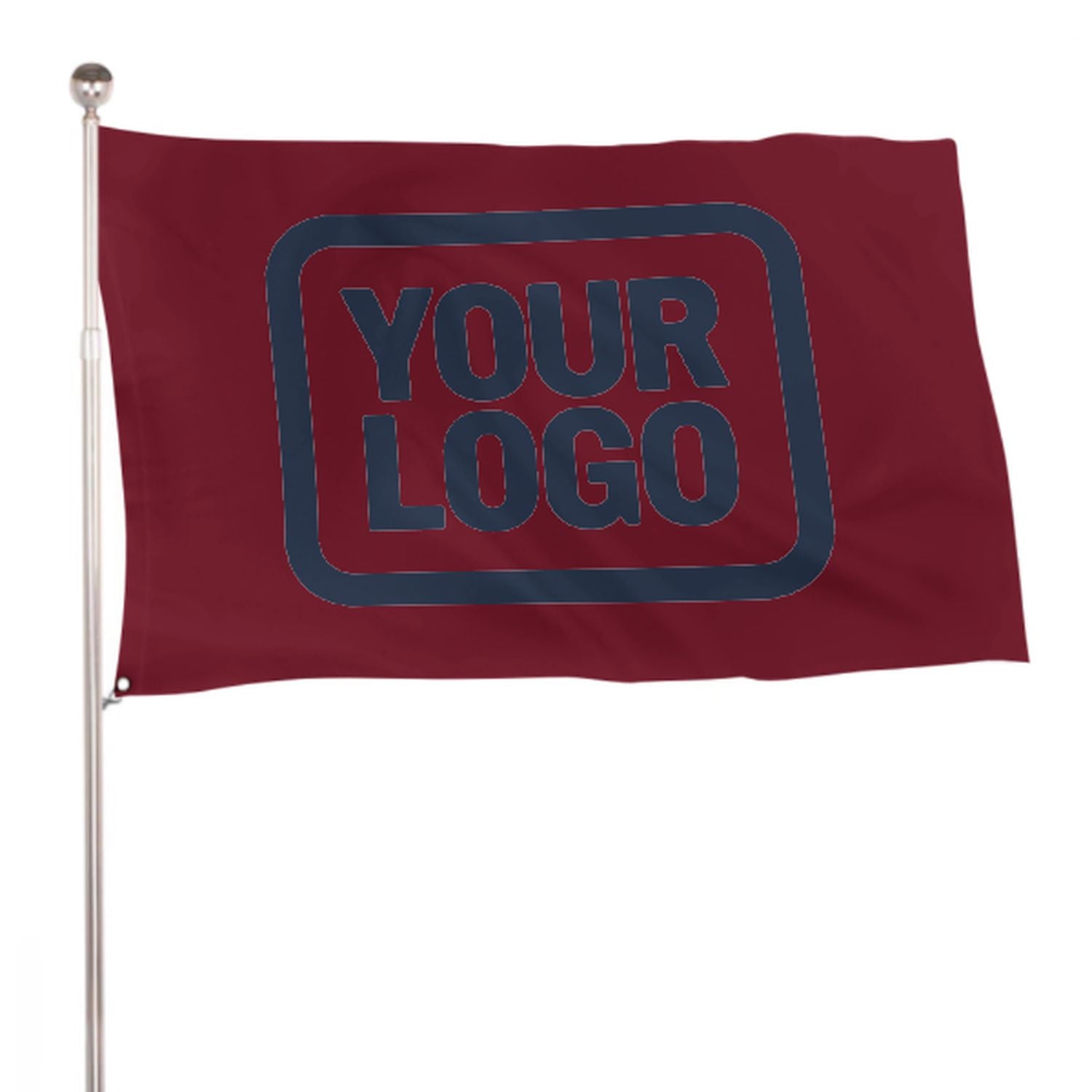 Maßgeschneidertes Karmesinrot Marineblau Flagge
