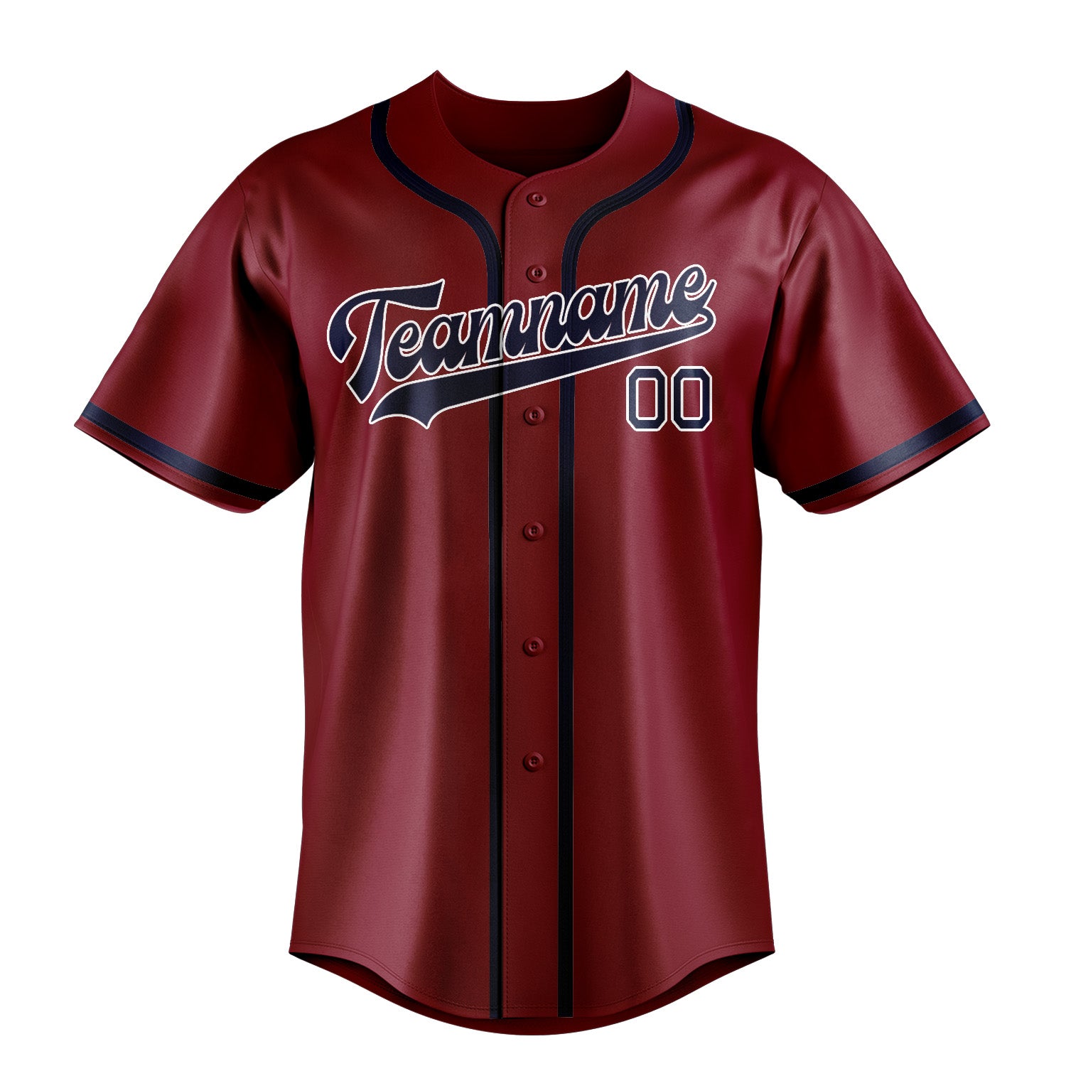 Benutzerdefiniertes Professionelles Karmesinrot Marineblau Baseballtrikot