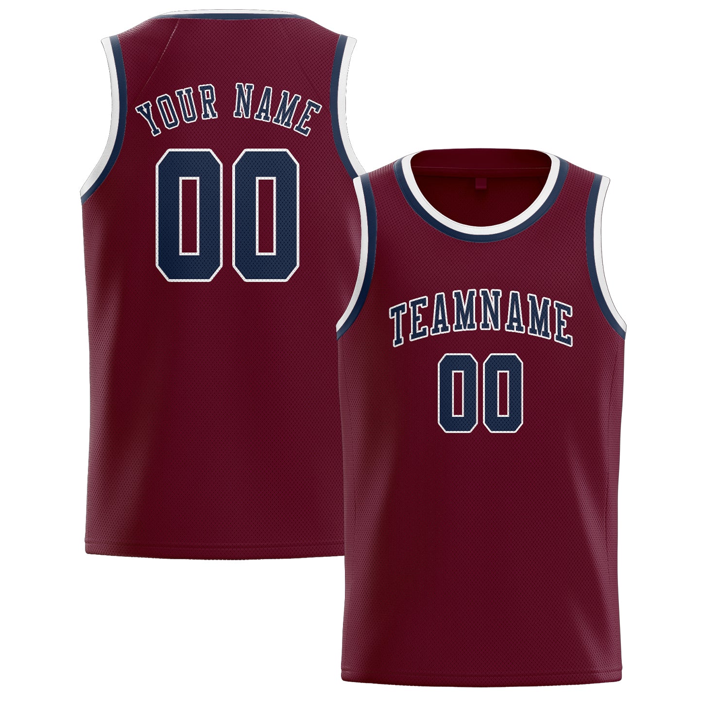 Benutzerdefiniertes Professionelles Karmesinrot Marineblau Basketballtrikot
