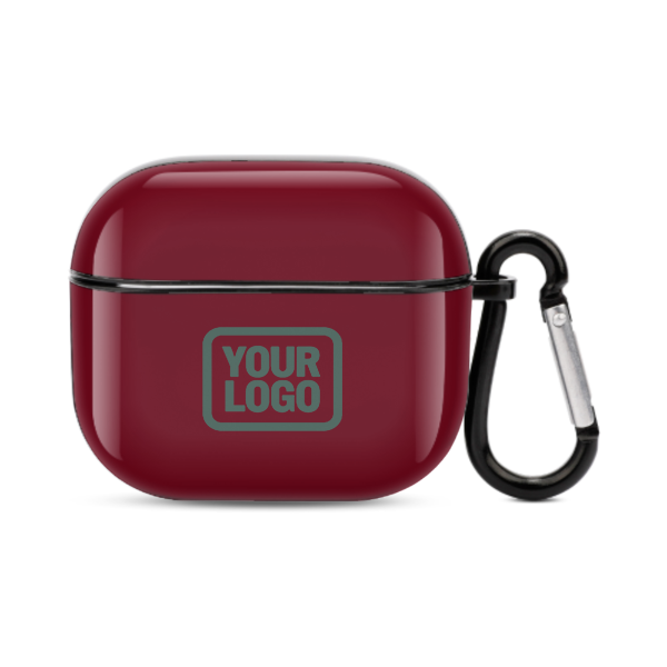 Maßgeschneidertes Karmesinrot Blaugrün AirPods-Hülle (3. Generation)