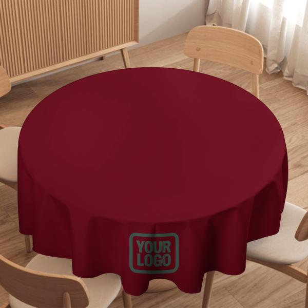 Maßgeschneidertes Karmesinrot Blaugrün Runde Tischdecke