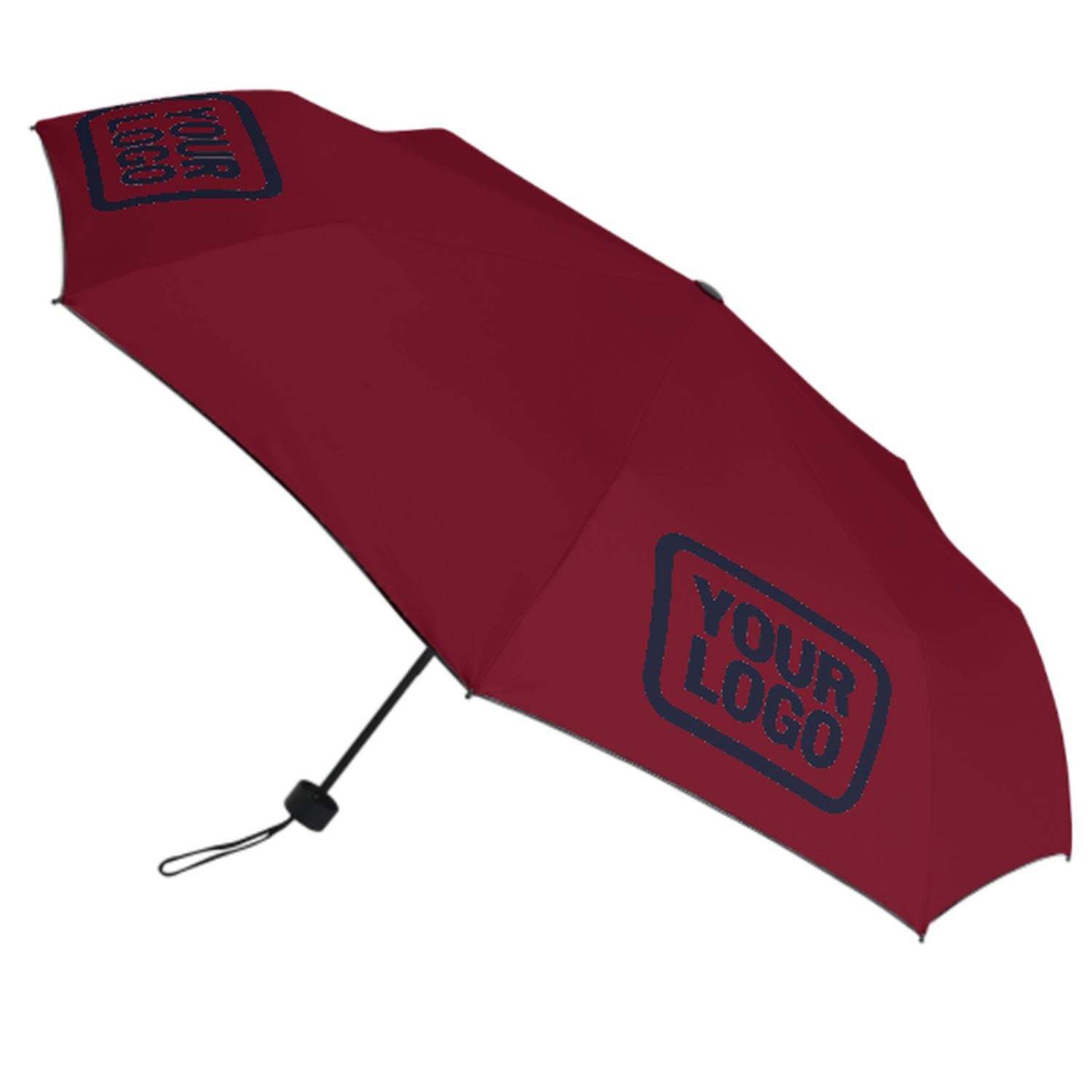 Maßgeschneidertes Karmesinrot Stahlblau Automatik-Regenschirm