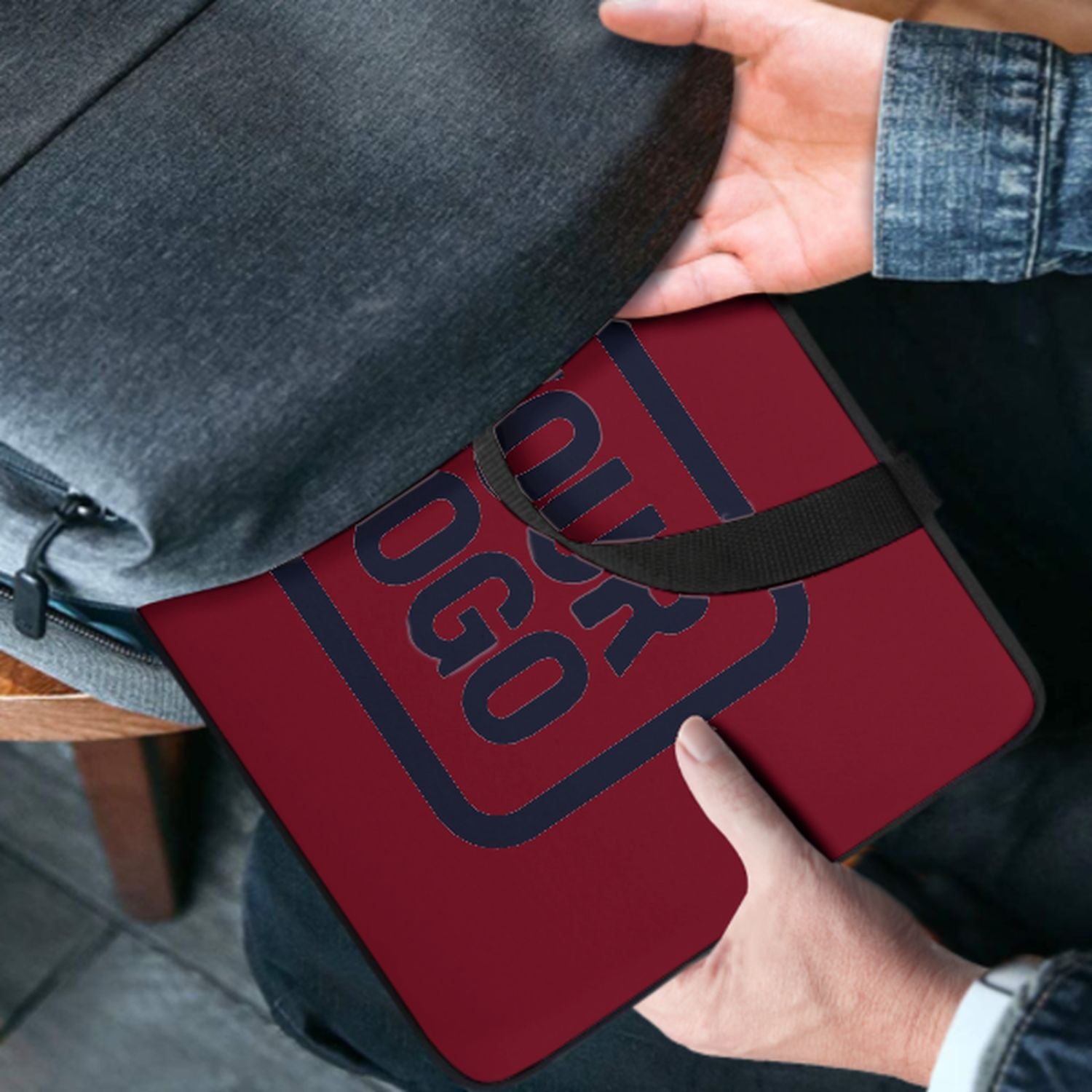Maßgeschneidertes Karmesinrot Navy Laptop Tasche