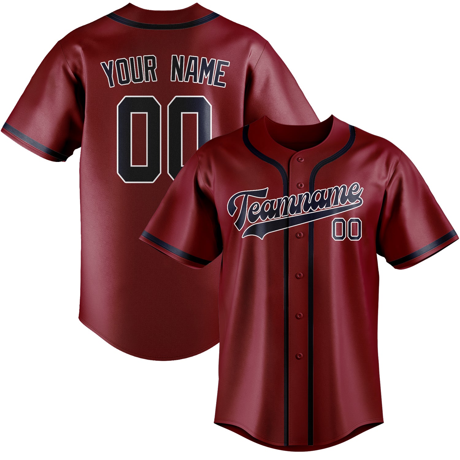 Benutzerdefiniertes Professionelles Karmesinrot Stahlblau Baseballtrikot