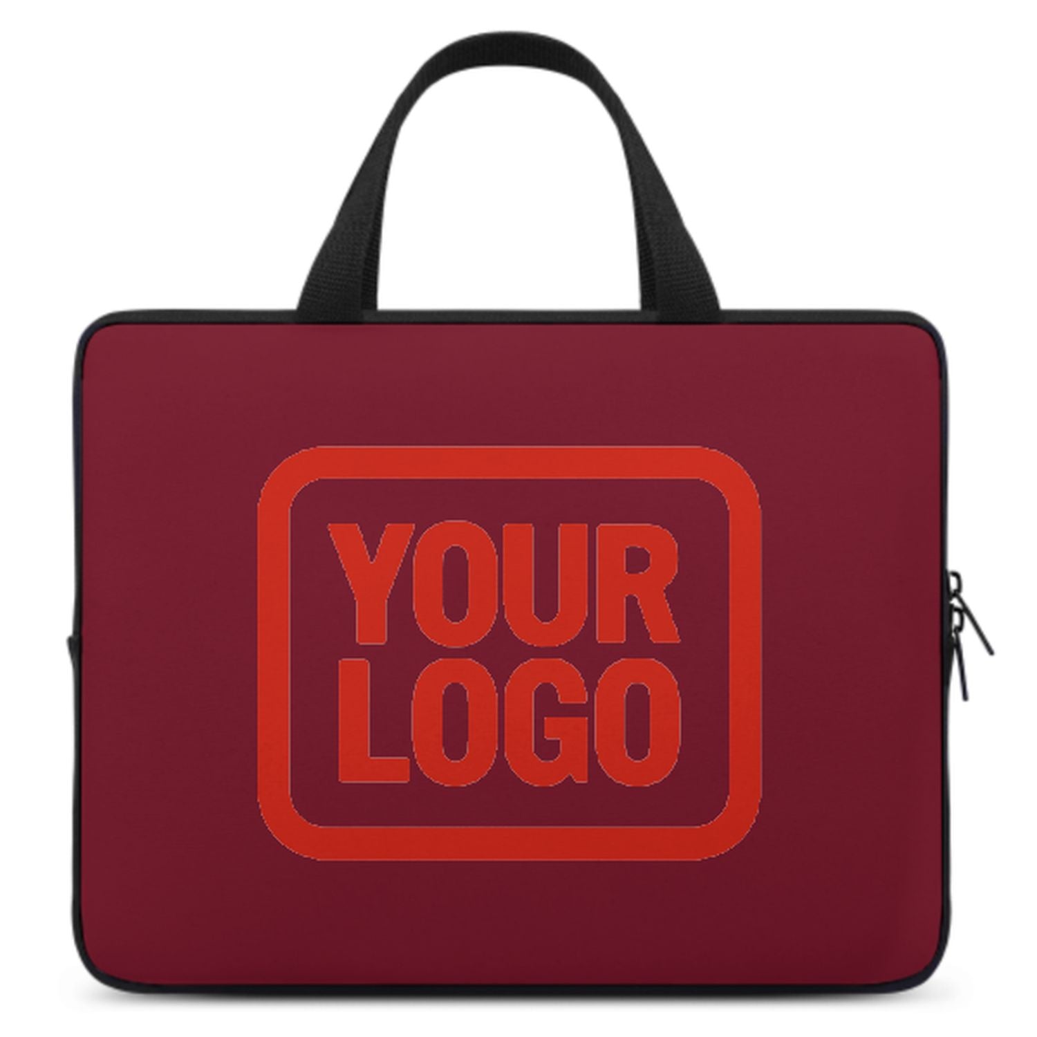 Borsa per laptop personalizzata color rosso cremisi e arancione
