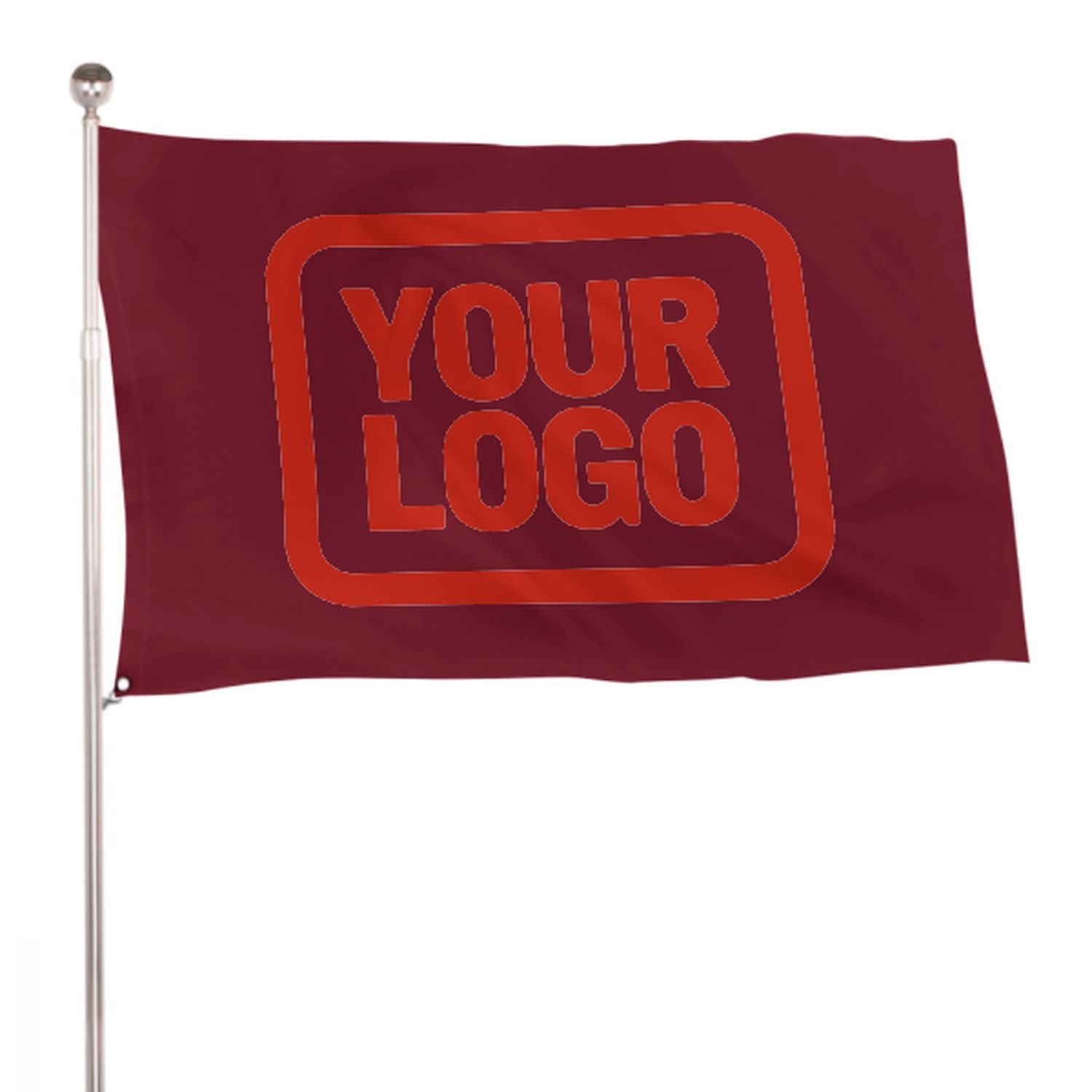 Maßgeschneidertes Karmesinrot Orangerot Flagge