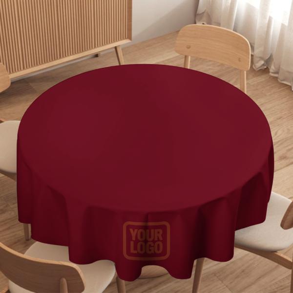 Maßgeschneidertes Karmesinrot Korallenrot Runde Tischdecke