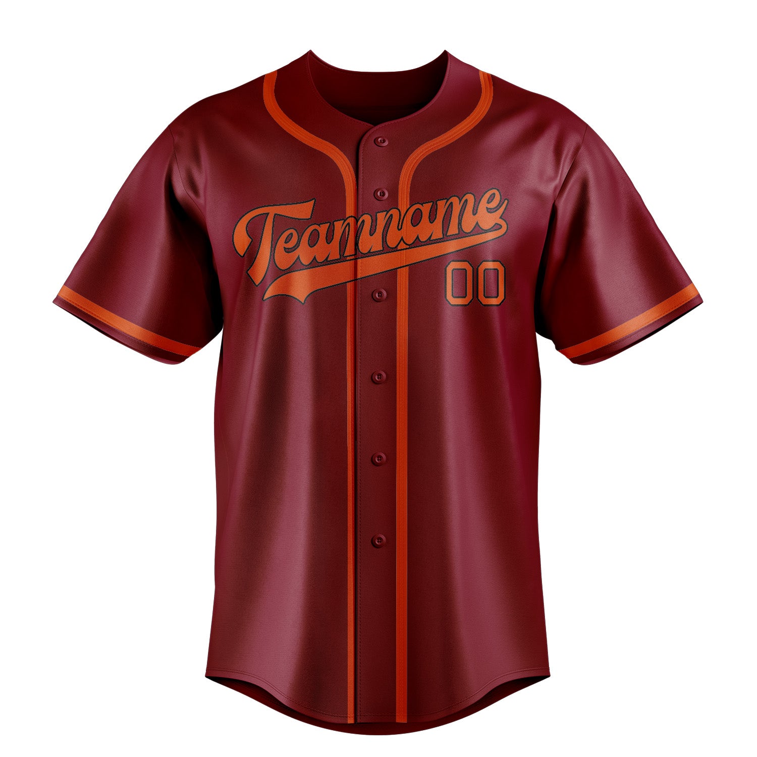 Benutzerdefiniertes Professionelles Karmesinrot Orangerot Baseballtrikot