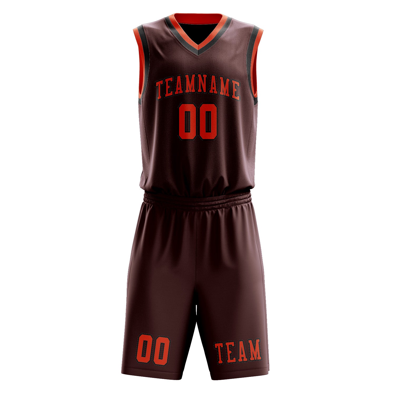 Benutzerdefiniertes Professionelles Karmesinrot Orangerot Basketballtrikot-Set
