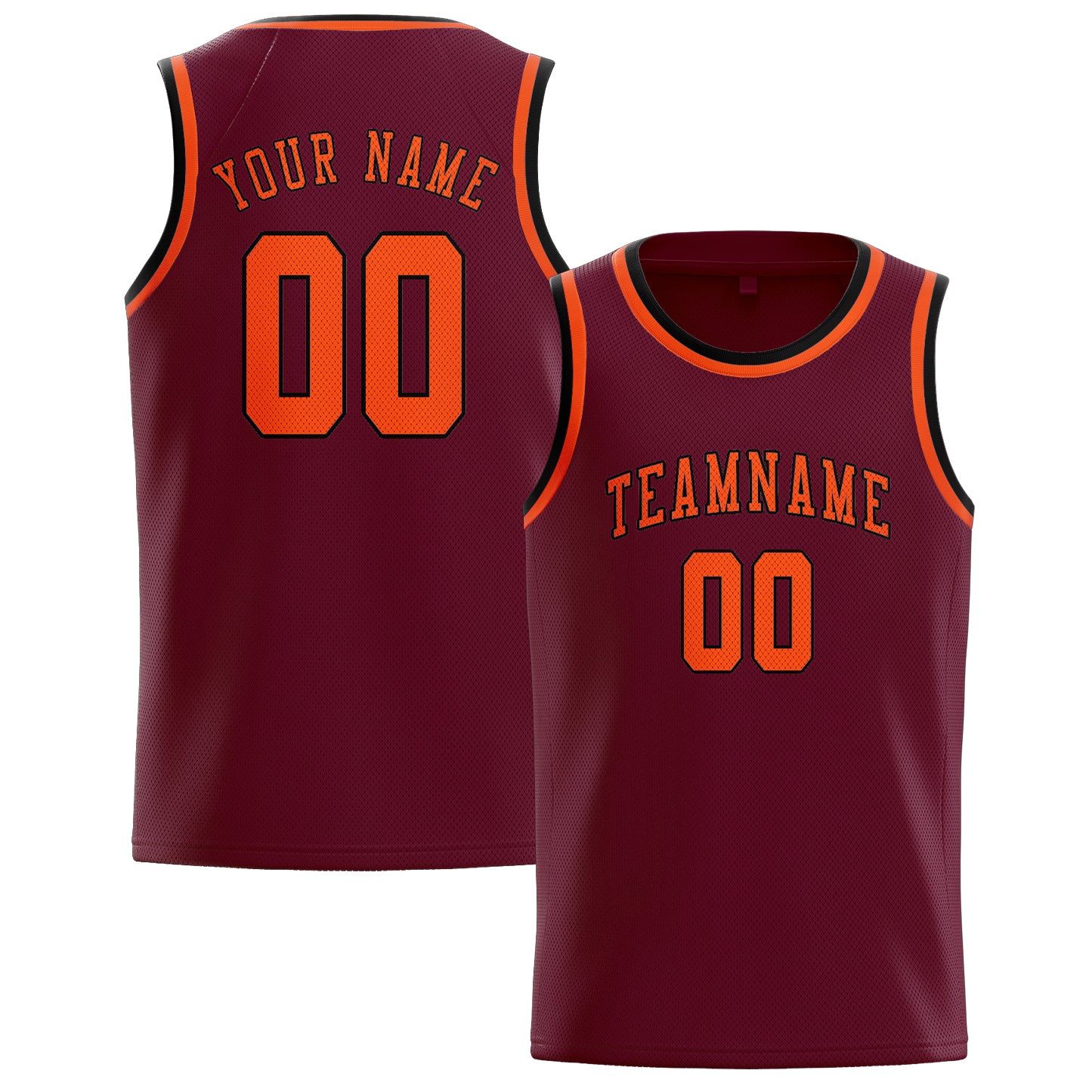 Benutzerdefiniertes Professionelles Karmesinrot Orangerot Basketballtrikot
