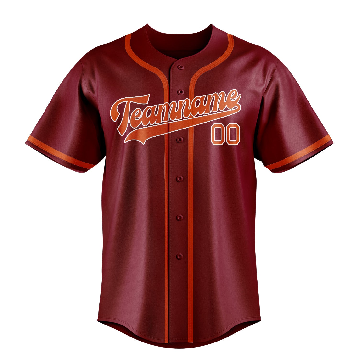 Benutzerdefiniertes Professionelles Karmesinrot Orangerot Baseballtrikot