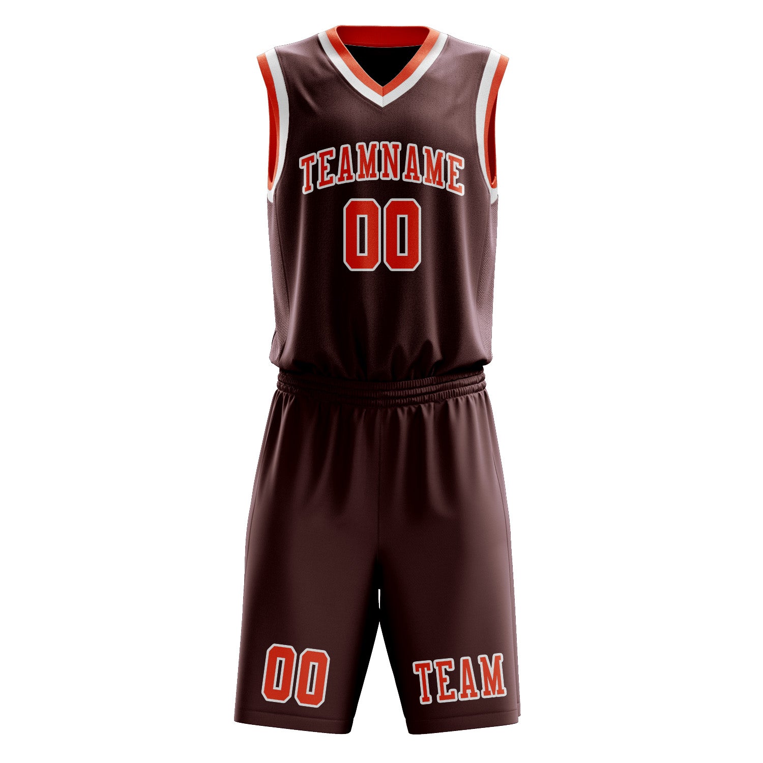 Benutzerdefiniertes Professionelles Karmesinrot Orangerot Basketballtrikot-Set
