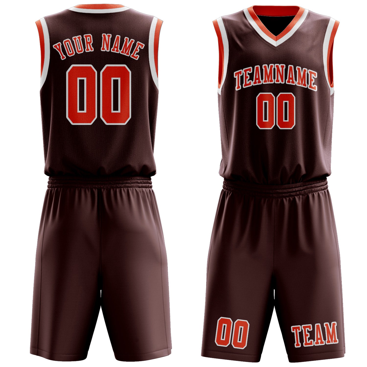 Benutzerdefiniertes Professionelles Karmesinrot Orangerot Basketballtrikot-Set