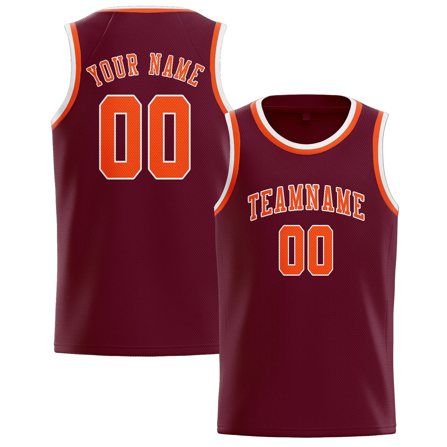 Benutzerdefiniertes Professionelles Karmesinrot Orangerot Basketballtrikot