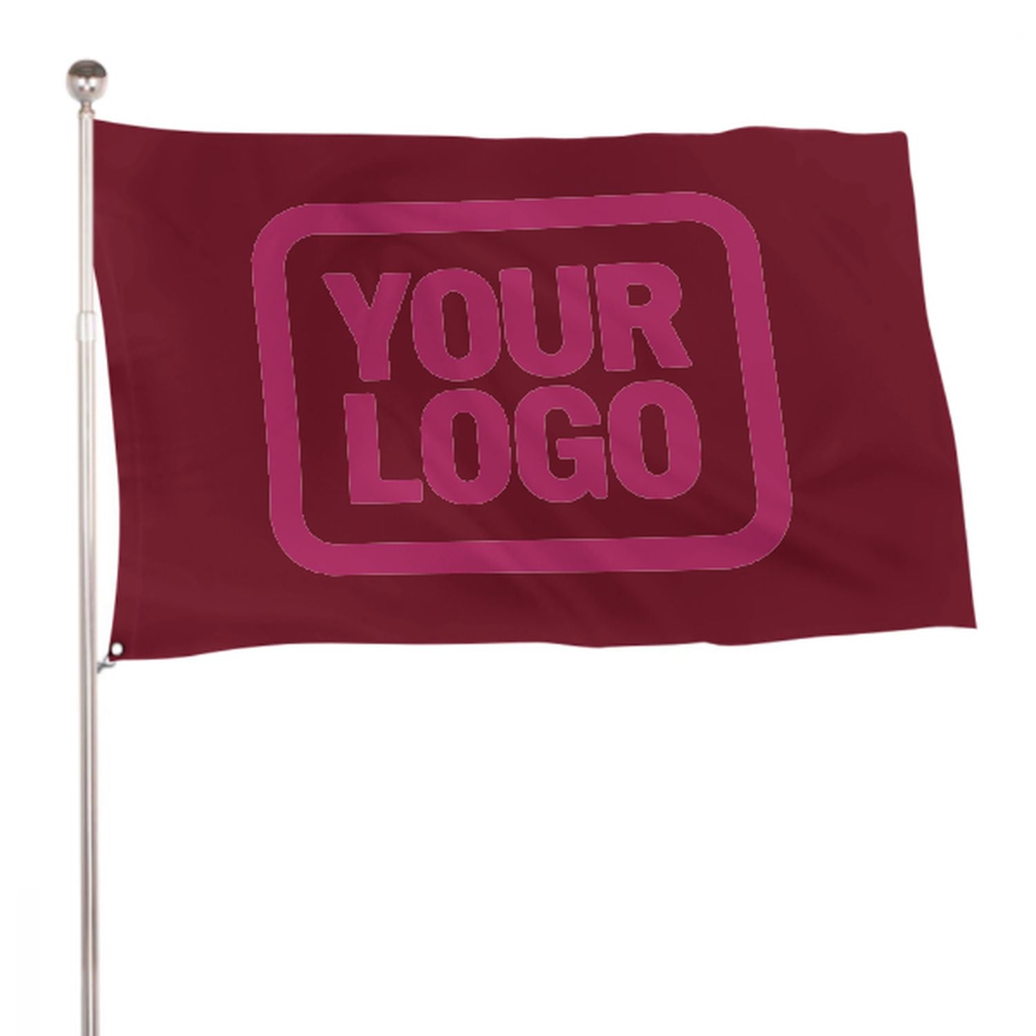 Maßgeschneidertes Karmesinrot Rosarot Flagge