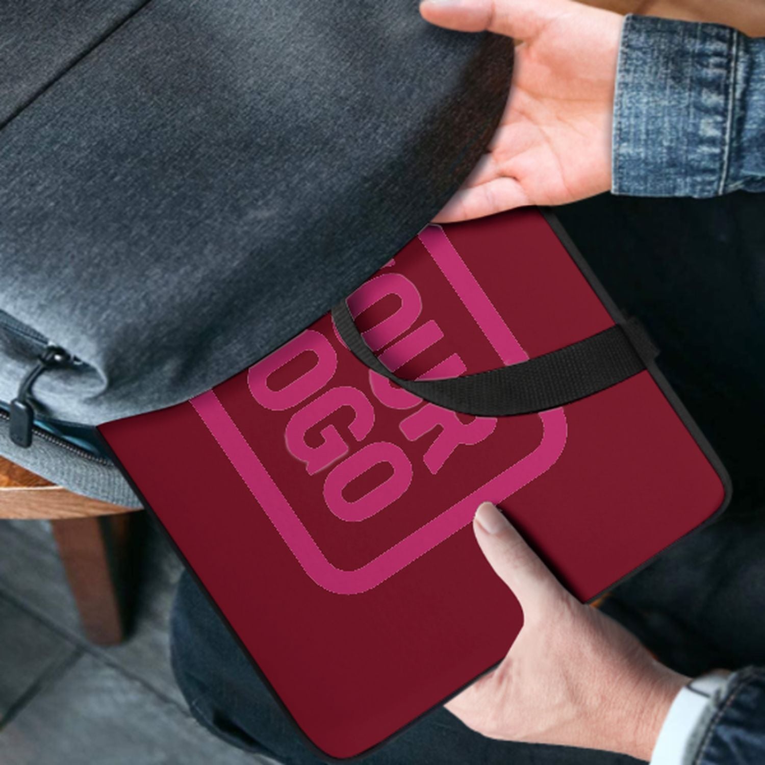 Borsa per laptop rosa cremisi personalizzata