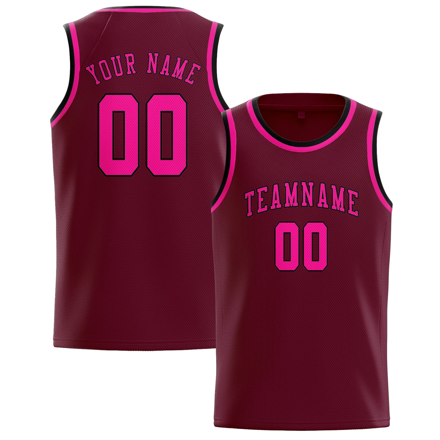 Benutzerdefiniertes Professionelles Karmesinrot Rosarot Basketballtrikot