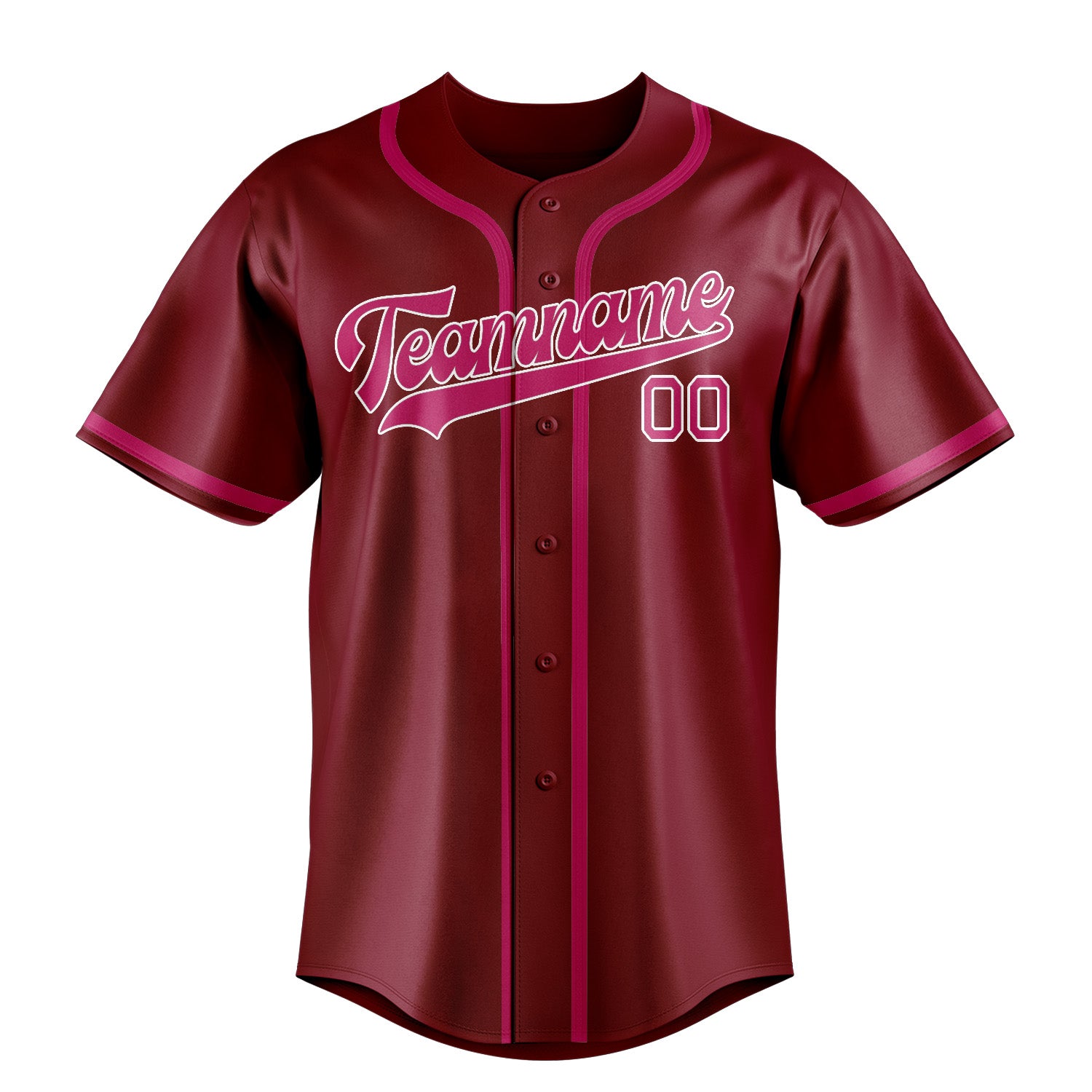 Benutzerdefiniertes Professionelles Karmesinrot Rosarot Baseballtrikot