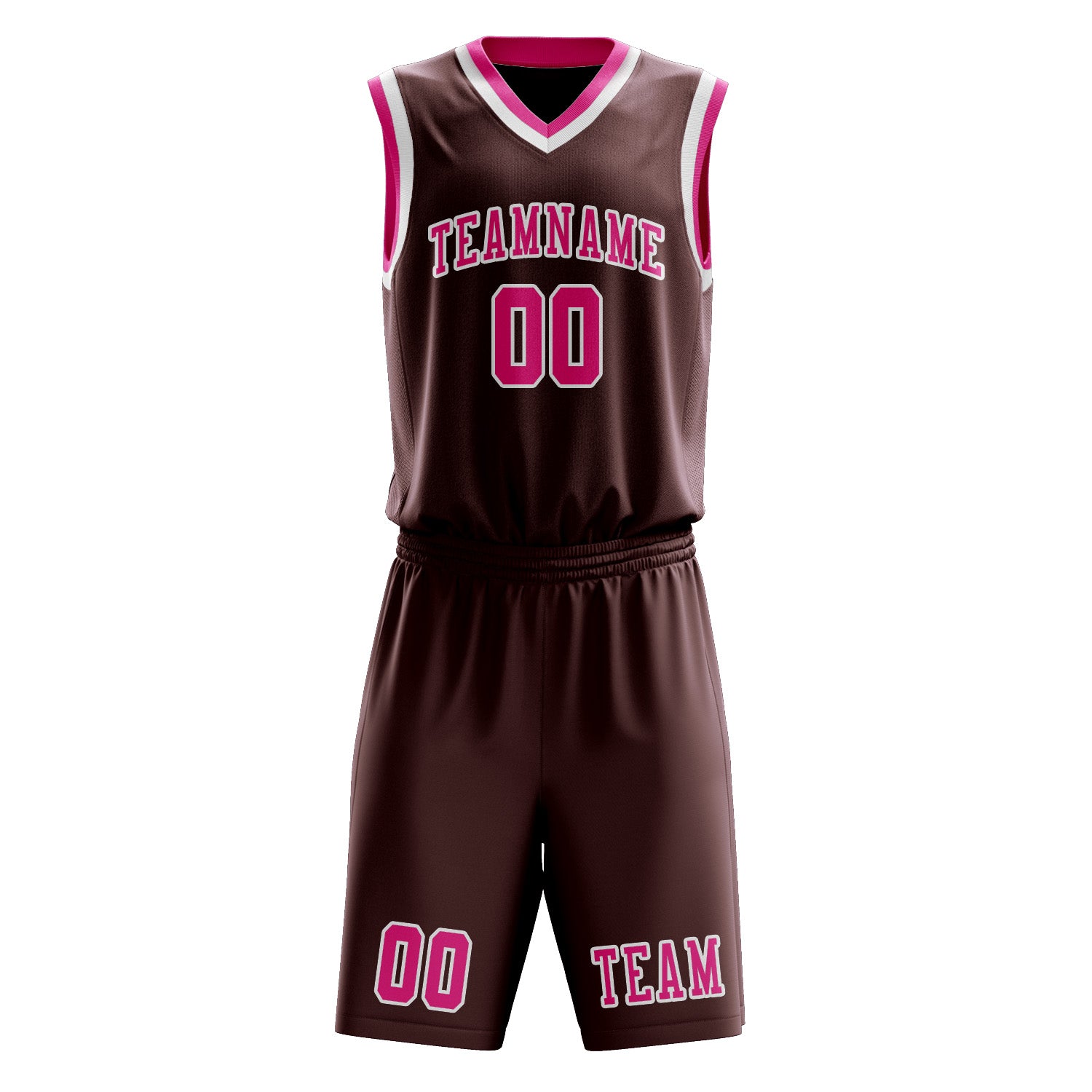 Benutzerdefiniertes Professionelles Karmesinrot Rosarot Basketballtrikot-Set