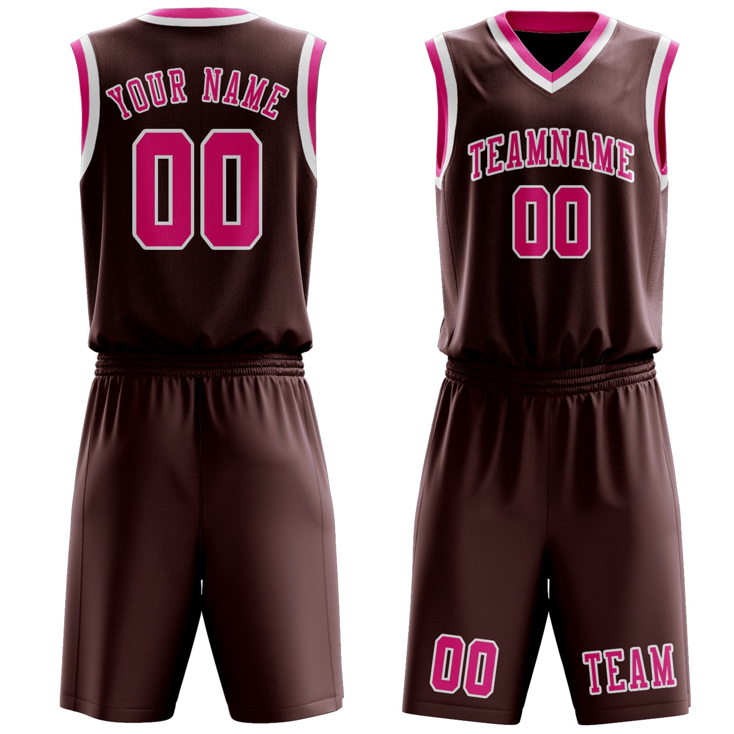 Benutzerdefiniertes Professionelles Karmesinrot Rosarot Basketballtrikot-Set