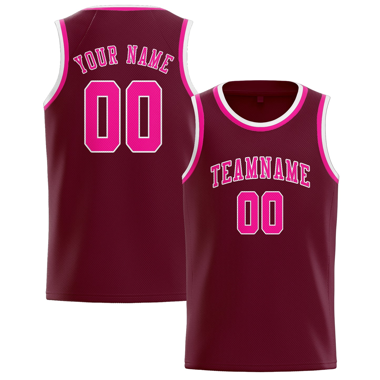 Benutzerdefiniertes Professionelles Karmesinrot Rosarot Basketballtrikot