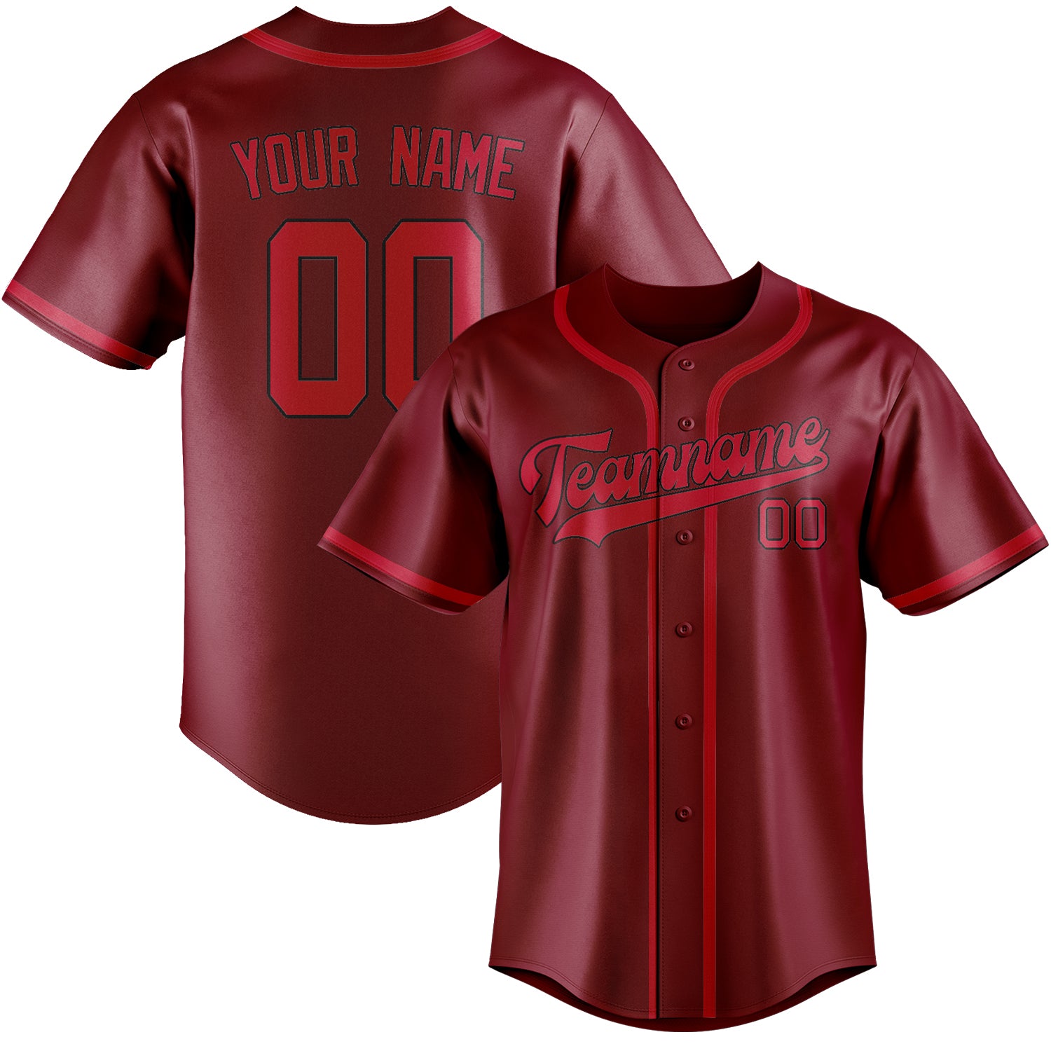 Benutzerdefiniertes Professionelles Karmesinrot Rot Baseballtrikot