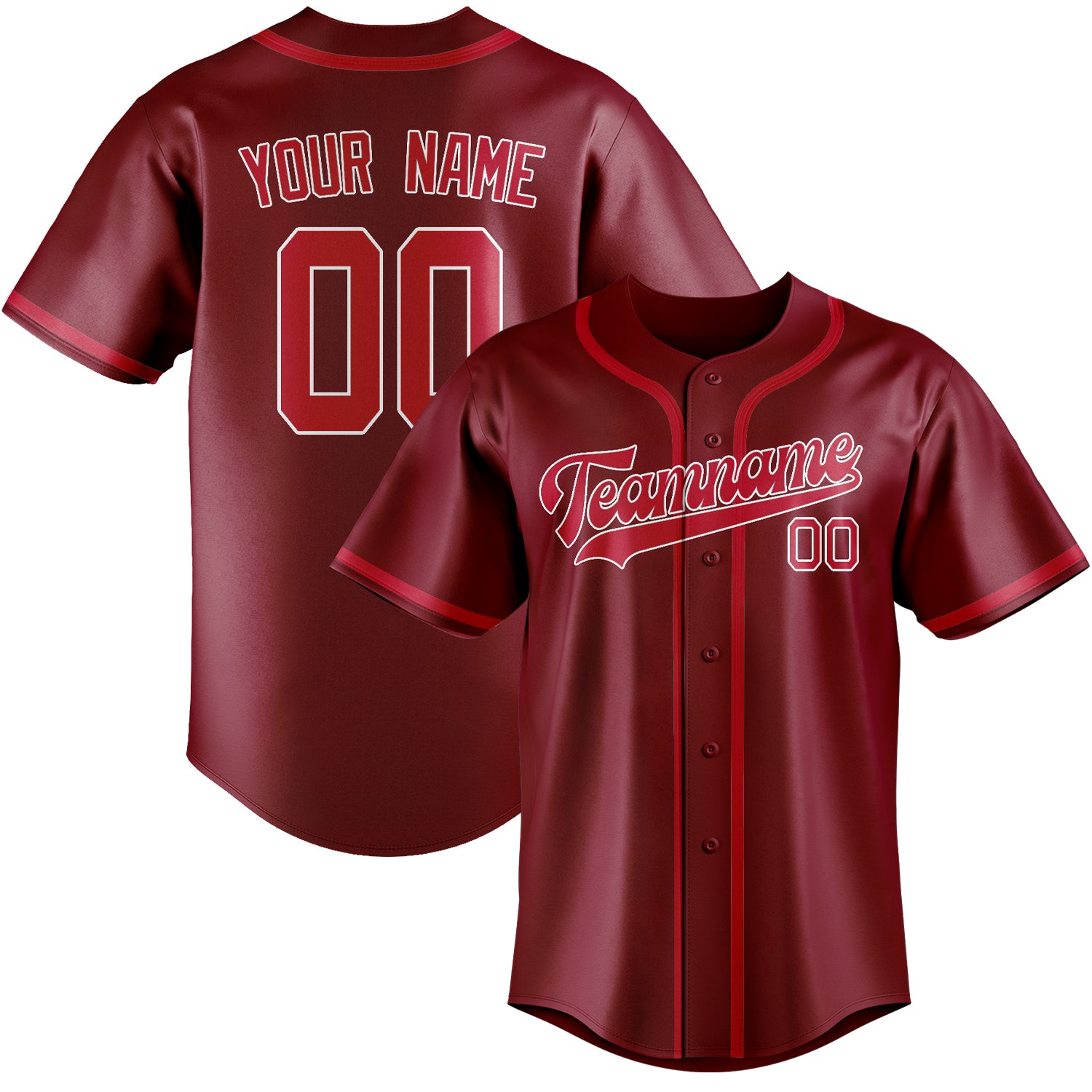 Benutzerdefiniertes Professionelles Karmesinrot Rot Baseballtrikot