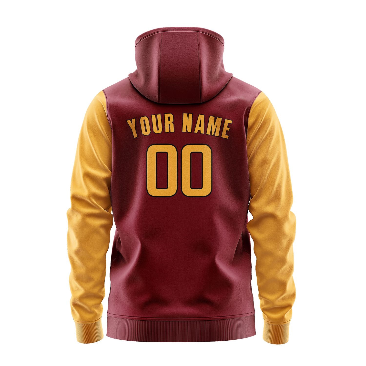 Maßgeschneidertes Karmesinrot Gelb Hoodie 1515191915B31719