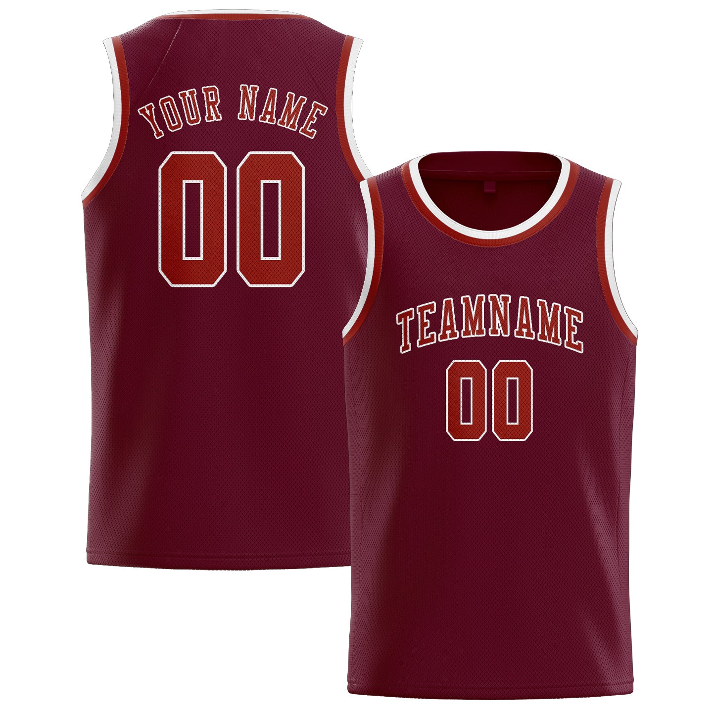 Benutzerdefiniertes Professionelles Karmesinrot Korallenrot Basketballtrikot