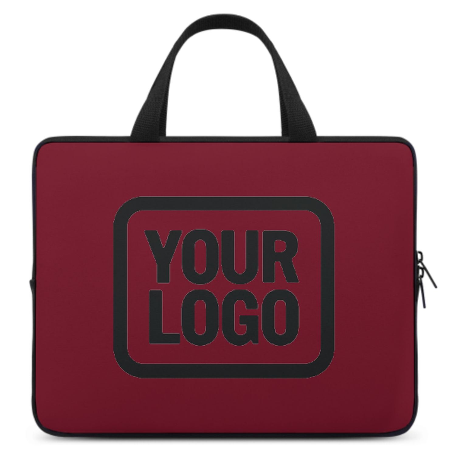 Borsa per laptop nera cremisi su misura