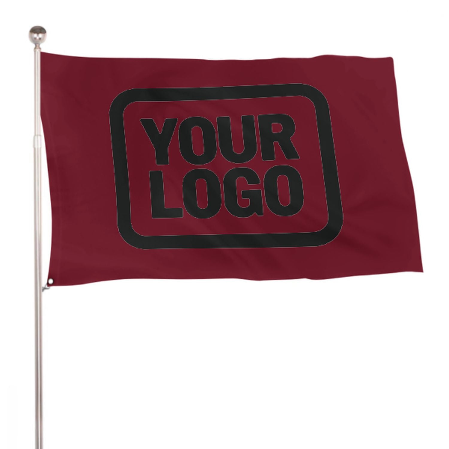 Maßgeschneidertes Karmesinrot Schwarz Flagge