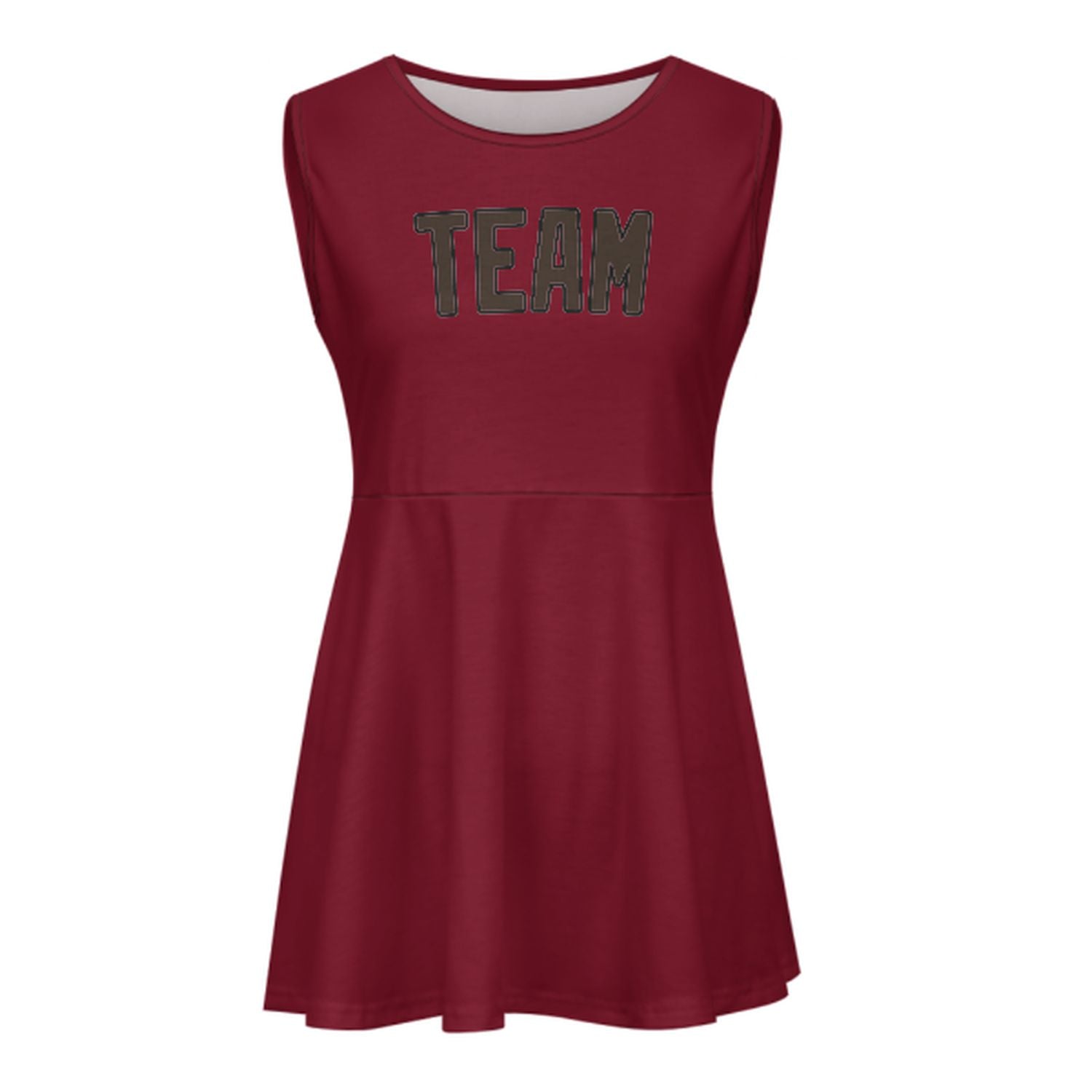 Maßgeschneidertes Karmesinrot Braun Cheerleader-Kleid