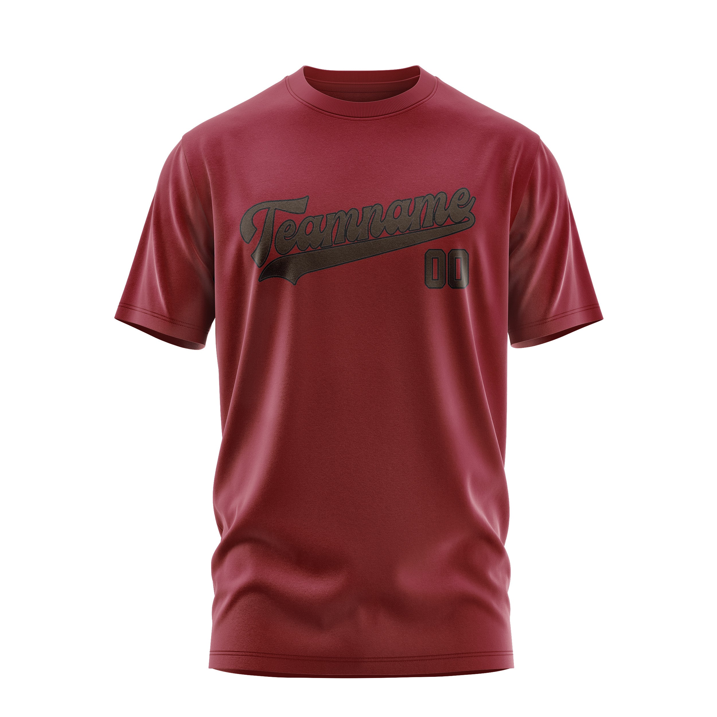 Maßgeschneidertes Karmesinrot Braun T-Shirt
