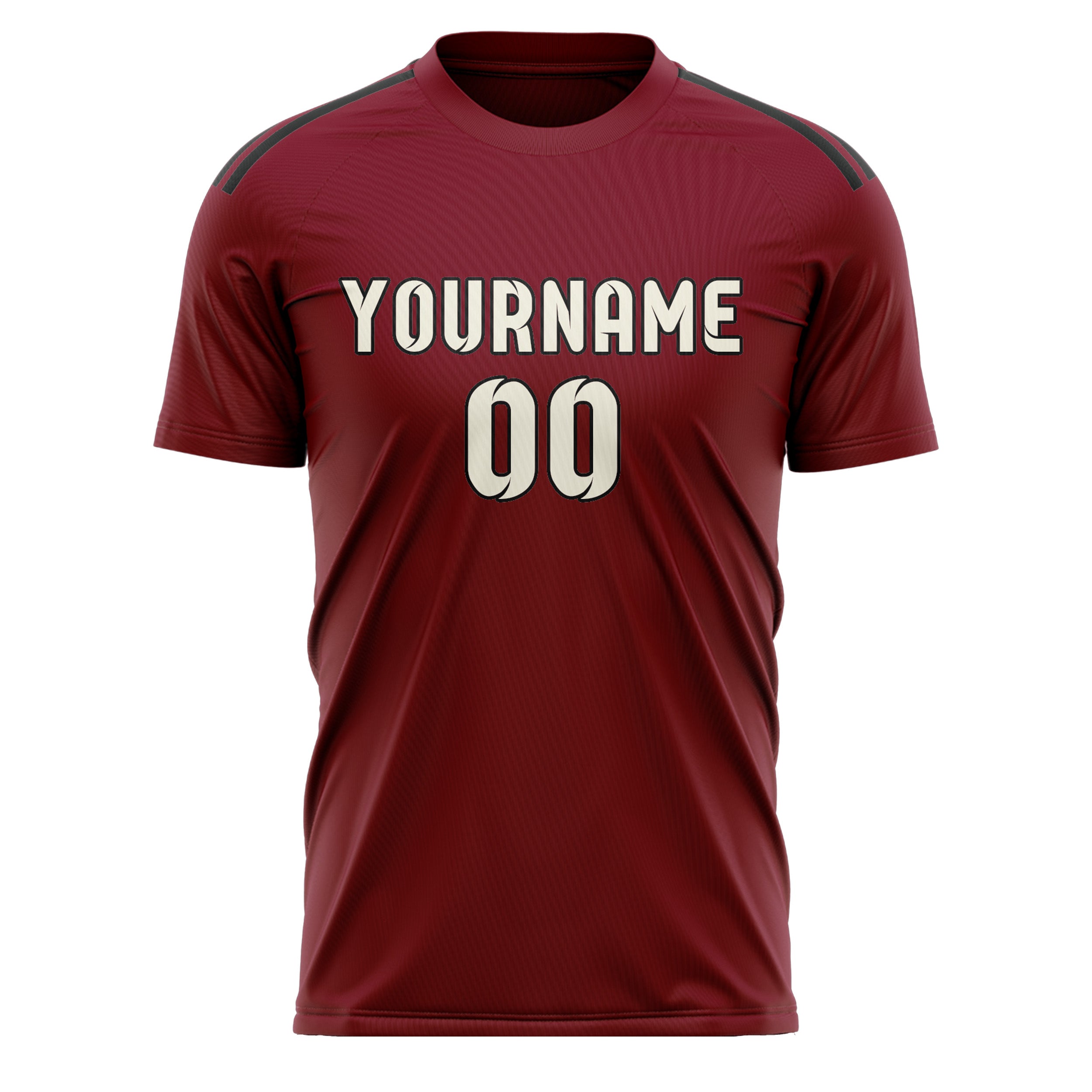 Benutzerdefiniertes Professionelles Karmesinrot Beige Fußballtrikot