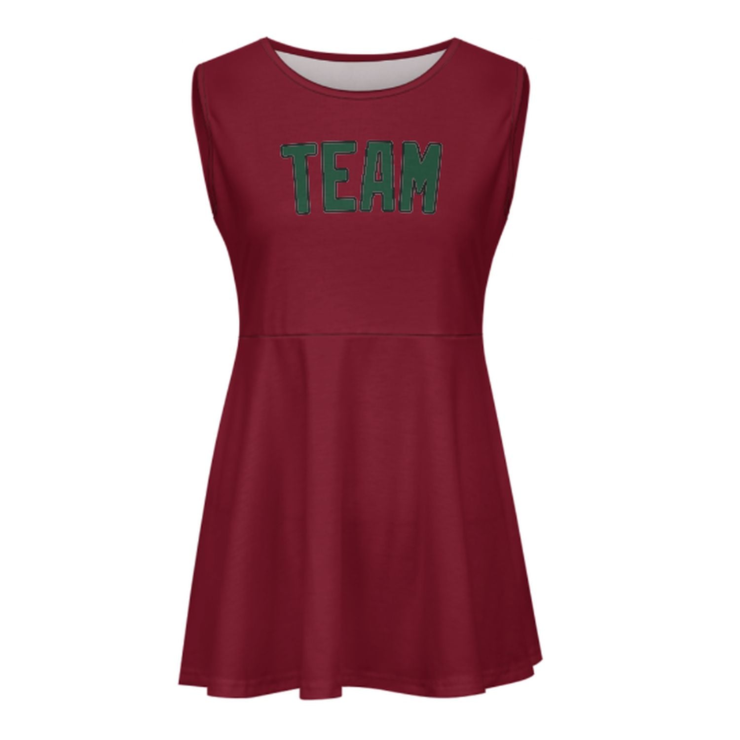 Maßgeschneidertes Karmesinrot Moosgrün Cheerleader-Kleid
