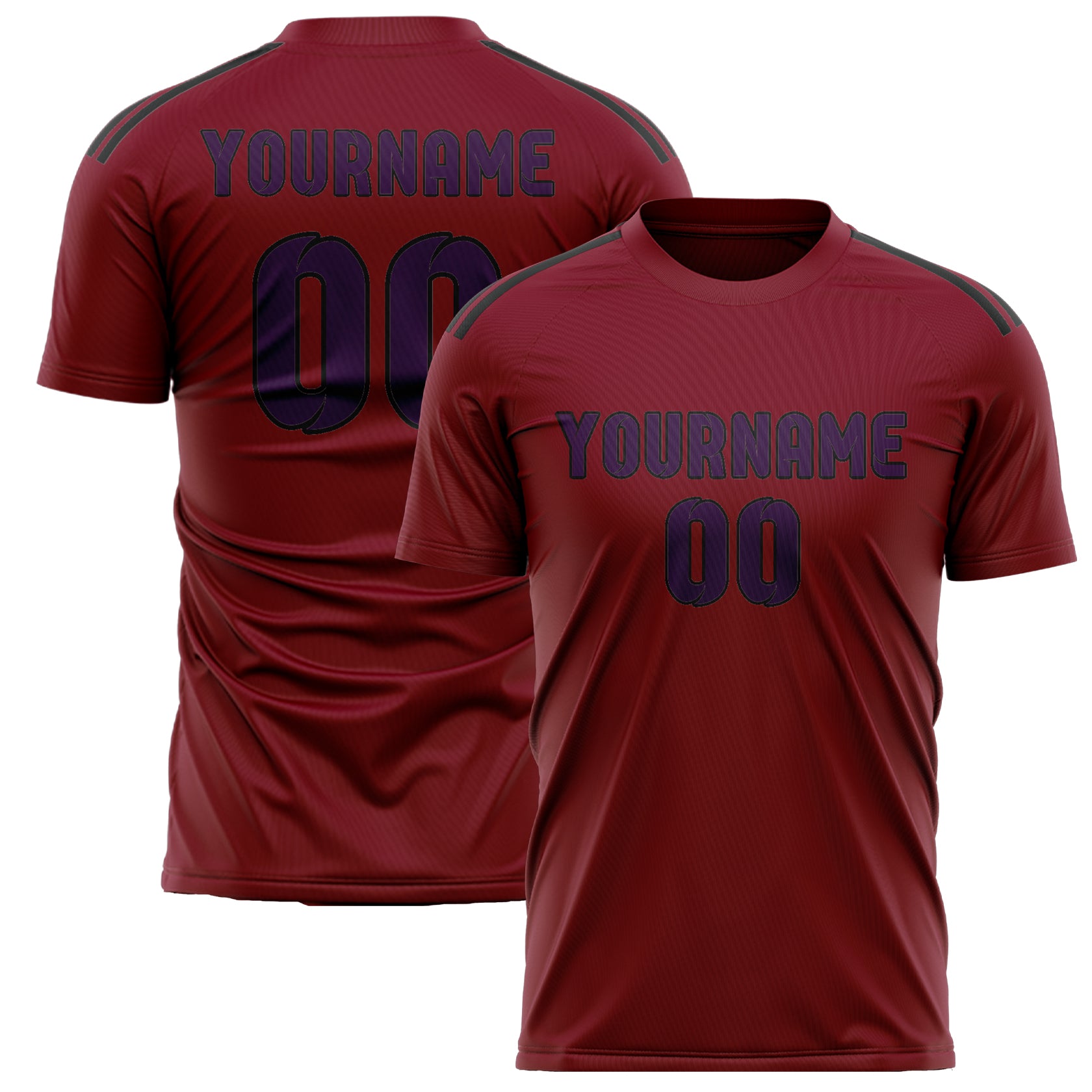 Benutzerdefiniertes Professionelles Karmesinrot Lila Fußballtrikot