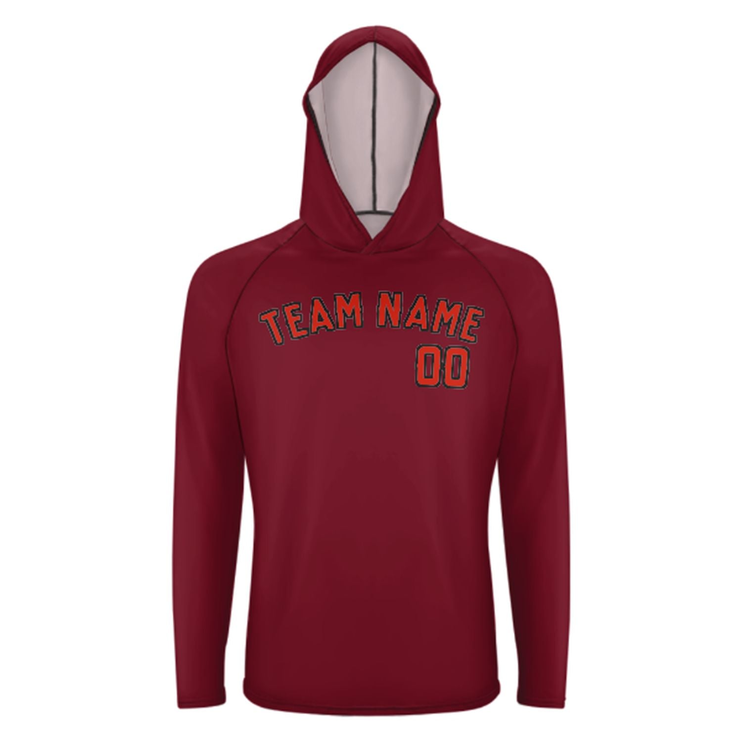 Maßgeschneidertes Karmesinrot Orangerot UV-Hoodie