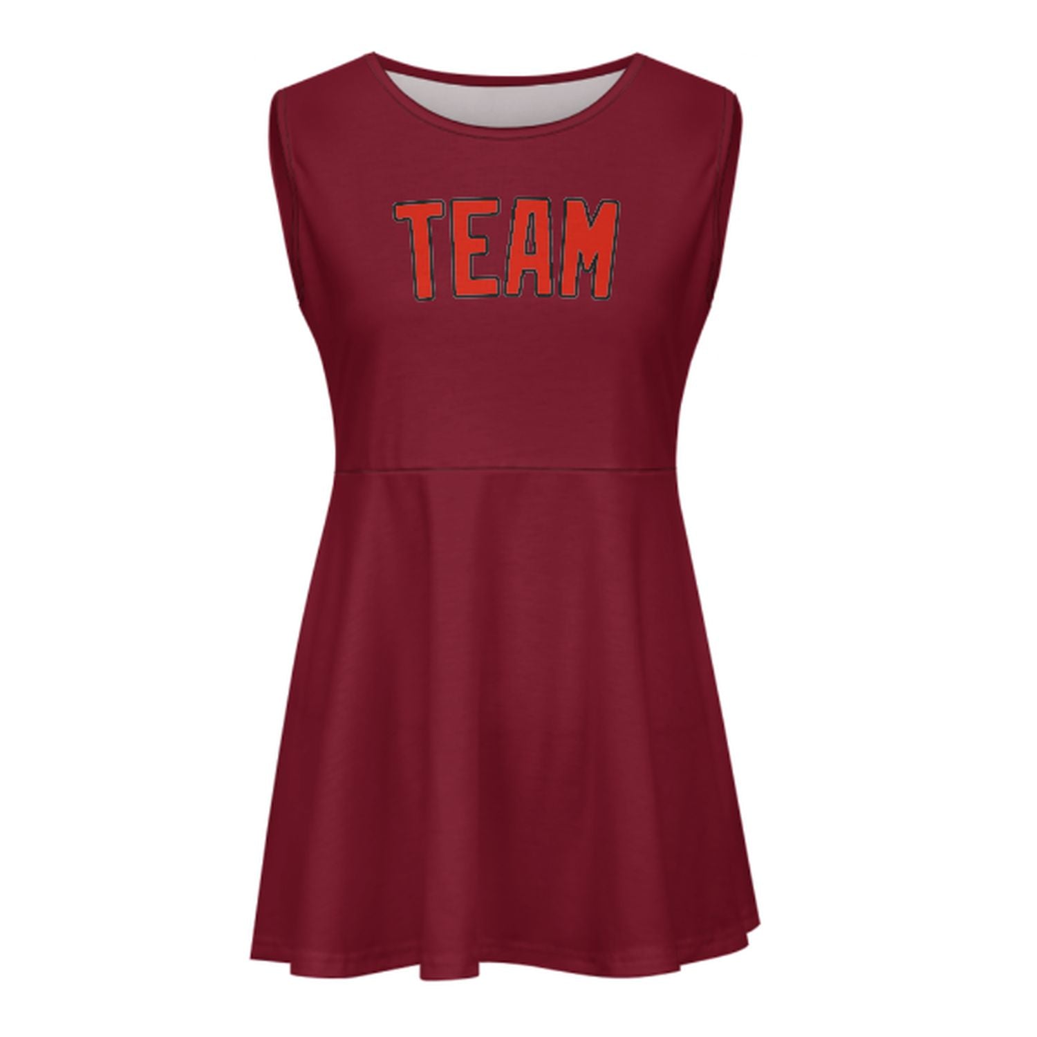 Maßgeschneidertes Karmesinrot Orangerot Cheerleader-Kleid
