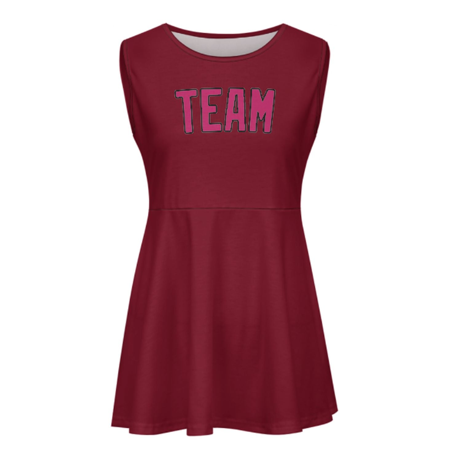 Maßgeschneidertes Karmesinrot Rosarot Cheerleader-Kleid
