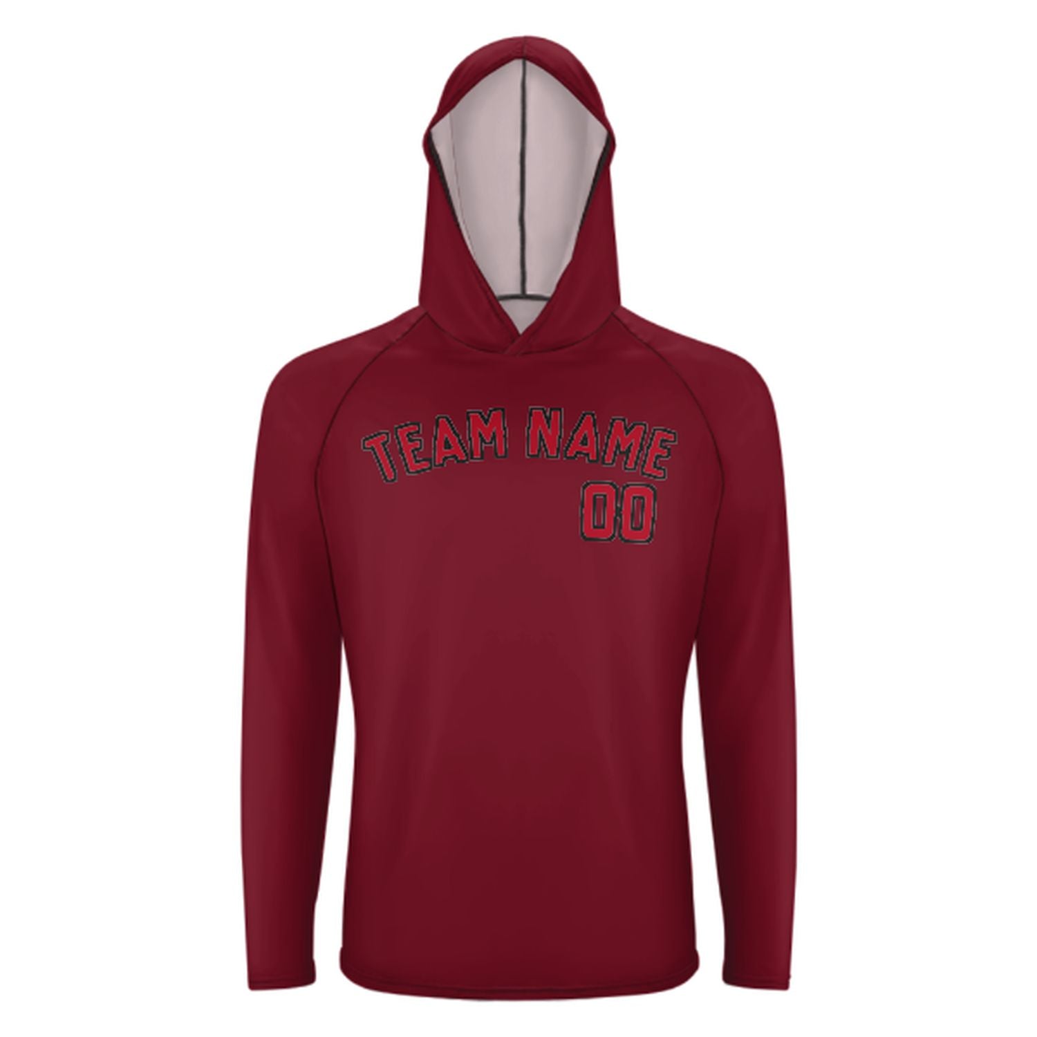 Maßgeschneidertes Karmesinrot Rot UV-Hoodie